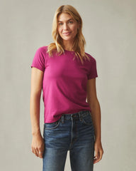 Women's Classic Cotton Crew Tee - Raspberry