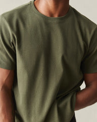 Men's Brushed Crew Tee - Olive Night Heather