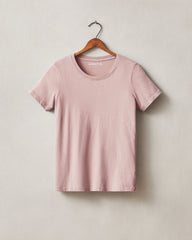 Women's Cotton Crew Tee - Powder Pink