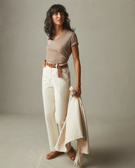 Women's Classic Cotton V-Neck Tee - Pine Bark