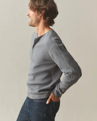 Men's French Rib Henley - Lava Smoke