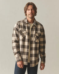 Unisex Redwood Fleece Overshirt - White Pepper Plaid