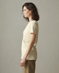 Women's Premium Slub V-Neck Tee - Egg Shell