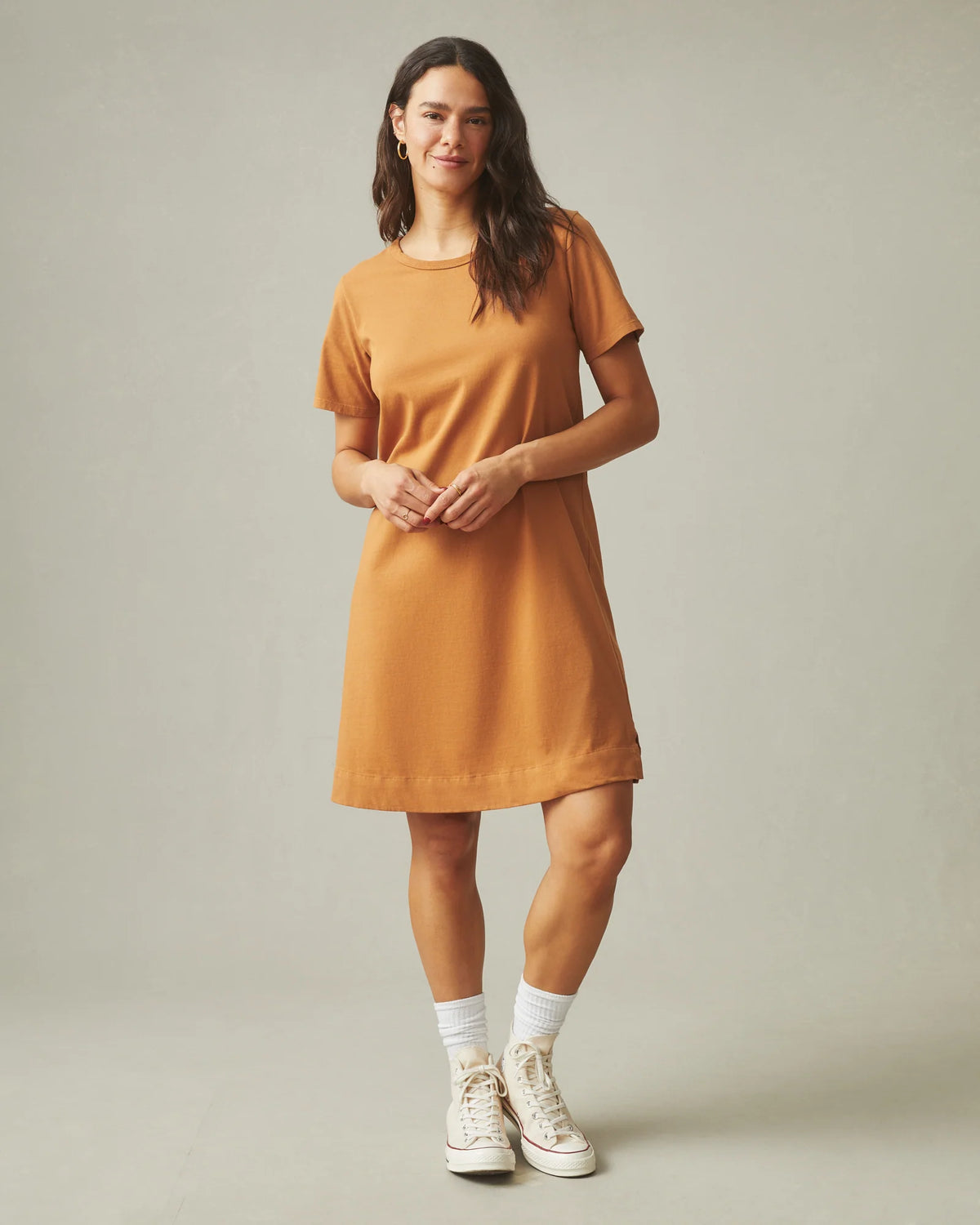 Women's T-Shirt Dress - Cashew