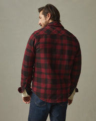 Unisex Redwood Fleece Overshirt - Oxblood Plaid
