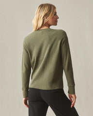 Women's Thermal Henley - Olive