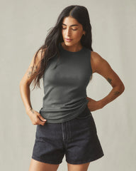 Women's Luxe Rib Tank - Monument