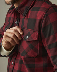 Unisex Redwood Fleece Overshirt - Oxblood Plaid