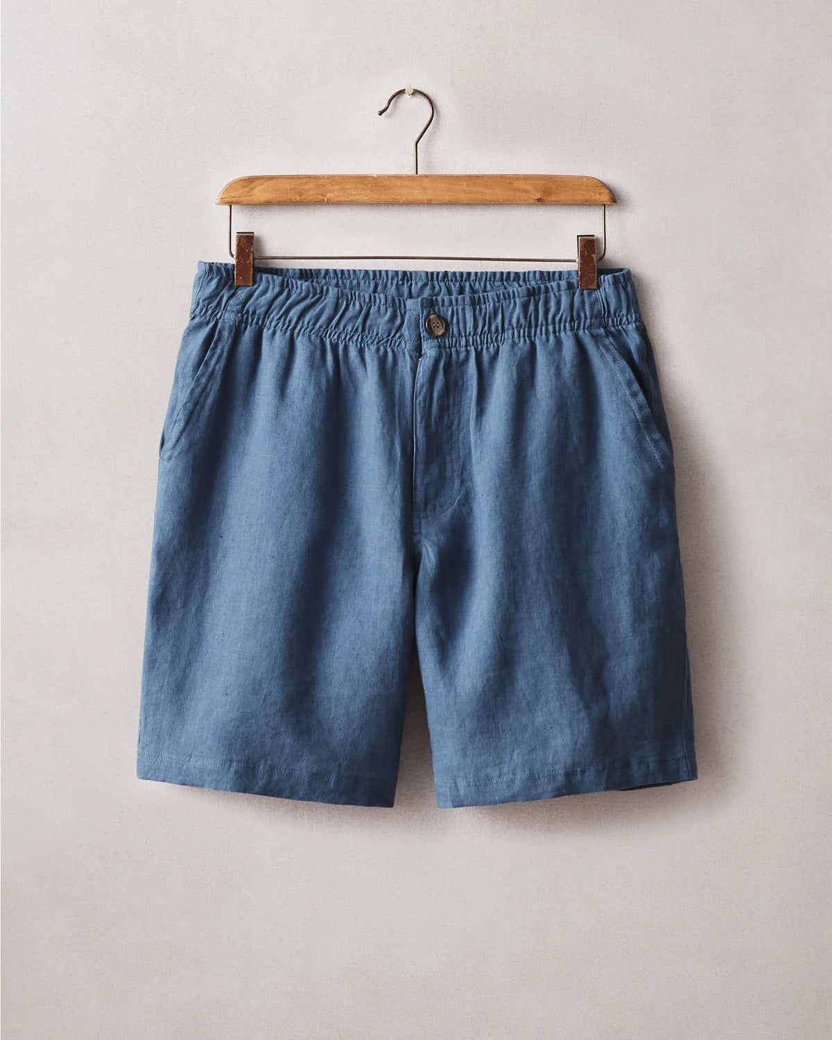 Men's Linen Shorts - Ensign Blue