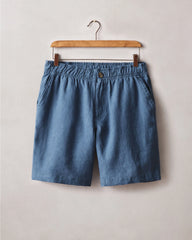 Men's Linen Shorts - Ensign Blue