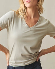 Women's Classic Cotton V-Neck Tee - Feather Grey