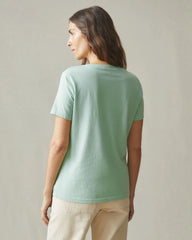 Women's Classic Cotton V-Neck Tee - Grayed Jade