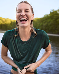 Women's Classic Cotton Crew Tee - Evergreen