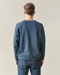 Men's Relaxed French Terry Crew - Blue Stream