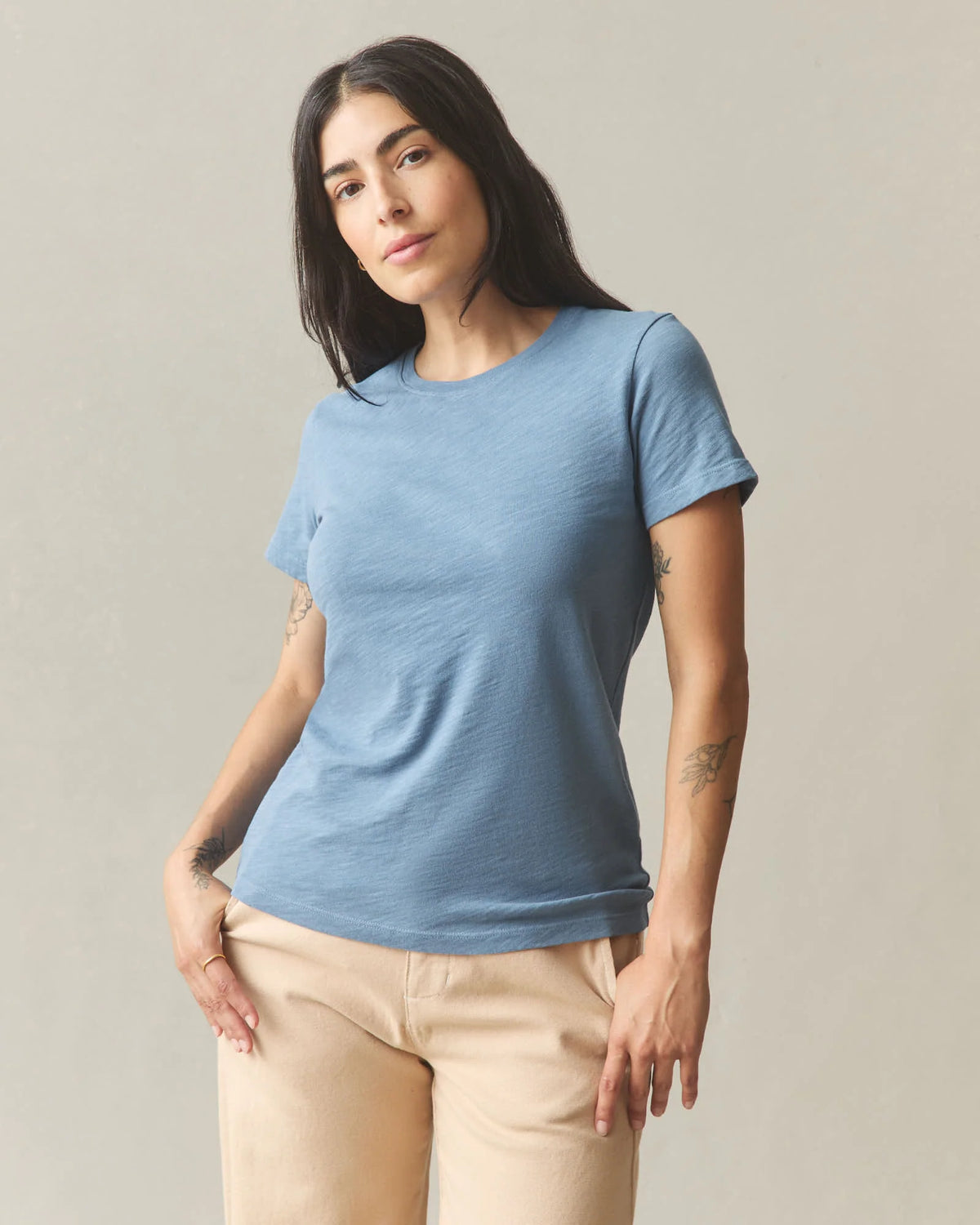 Women's Premium Slub Crew Tee - Mountain Spring