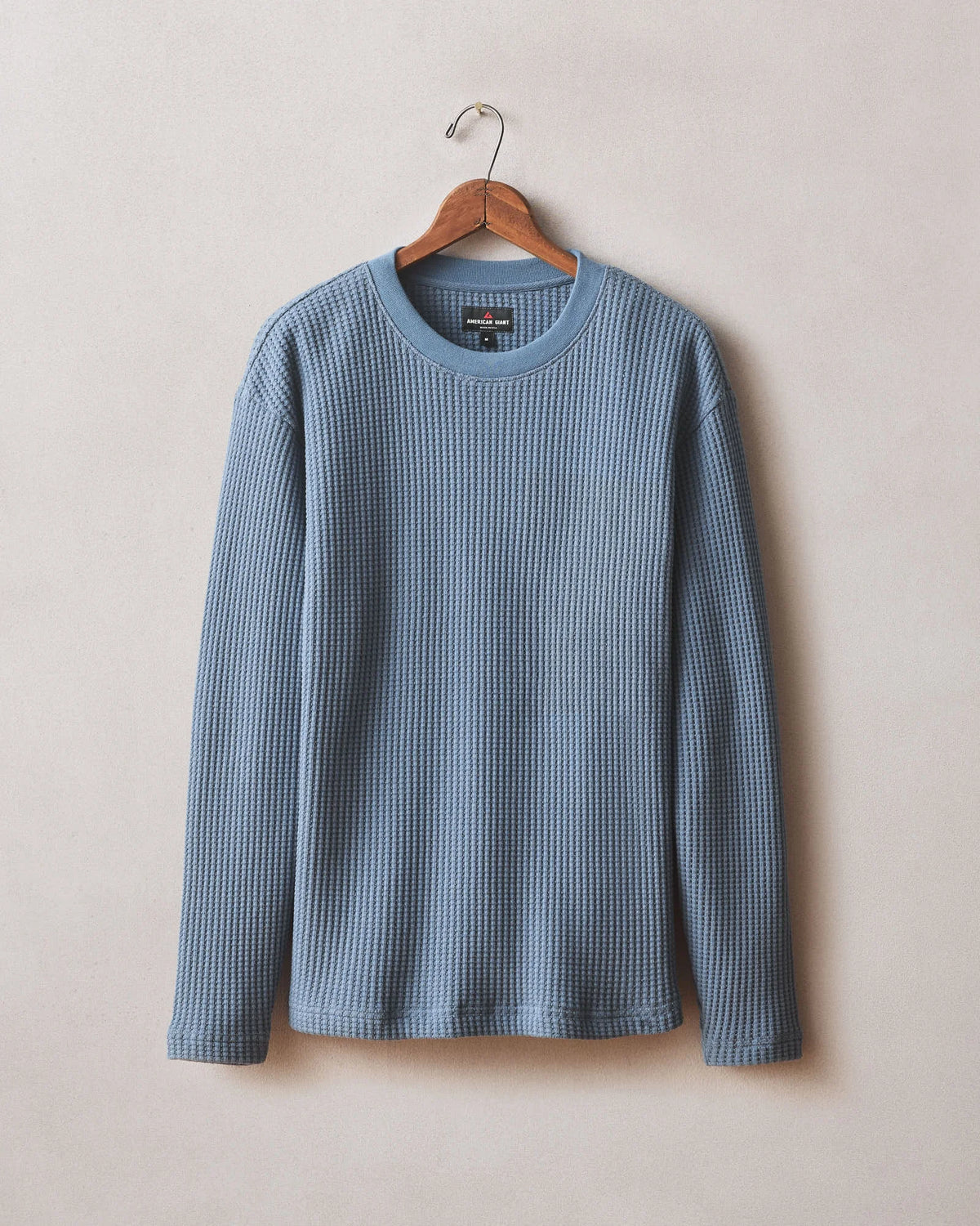 Men's Waffle Long Sleeve Crew - Bluefin