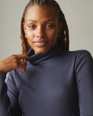 Women's Rib Turtleneck - Inkwell