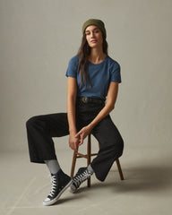 Women's Classic Cotton Crew Tee - Blue Storm Heather