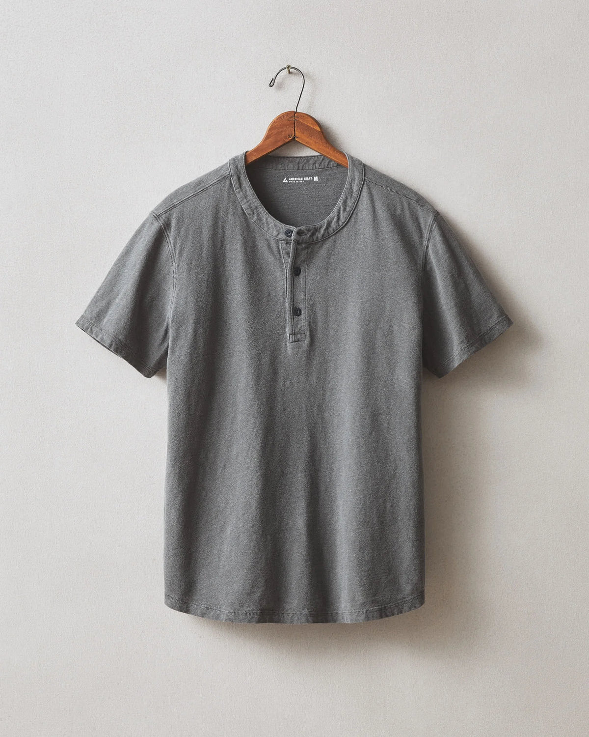 Men's Broken-In Premium Slub Henley - Washed Dark Charcoal
