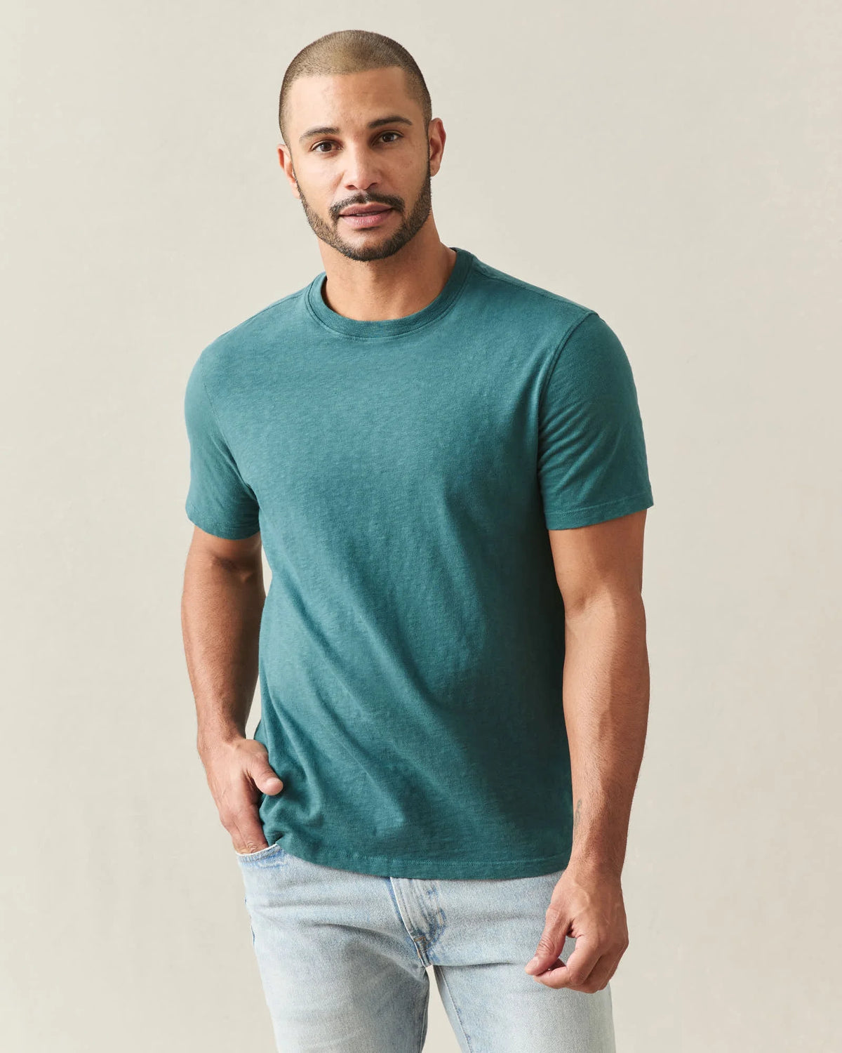 Men's Premium Slub Crew Tee - Atlantic Deep