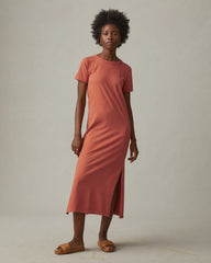 Women's Midi Tee Dress - Deep Apricot