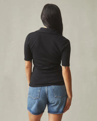 Women's Luxe Rib Popover - Black