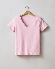 Women's Premium Slub V-Neck Tee - Cameo