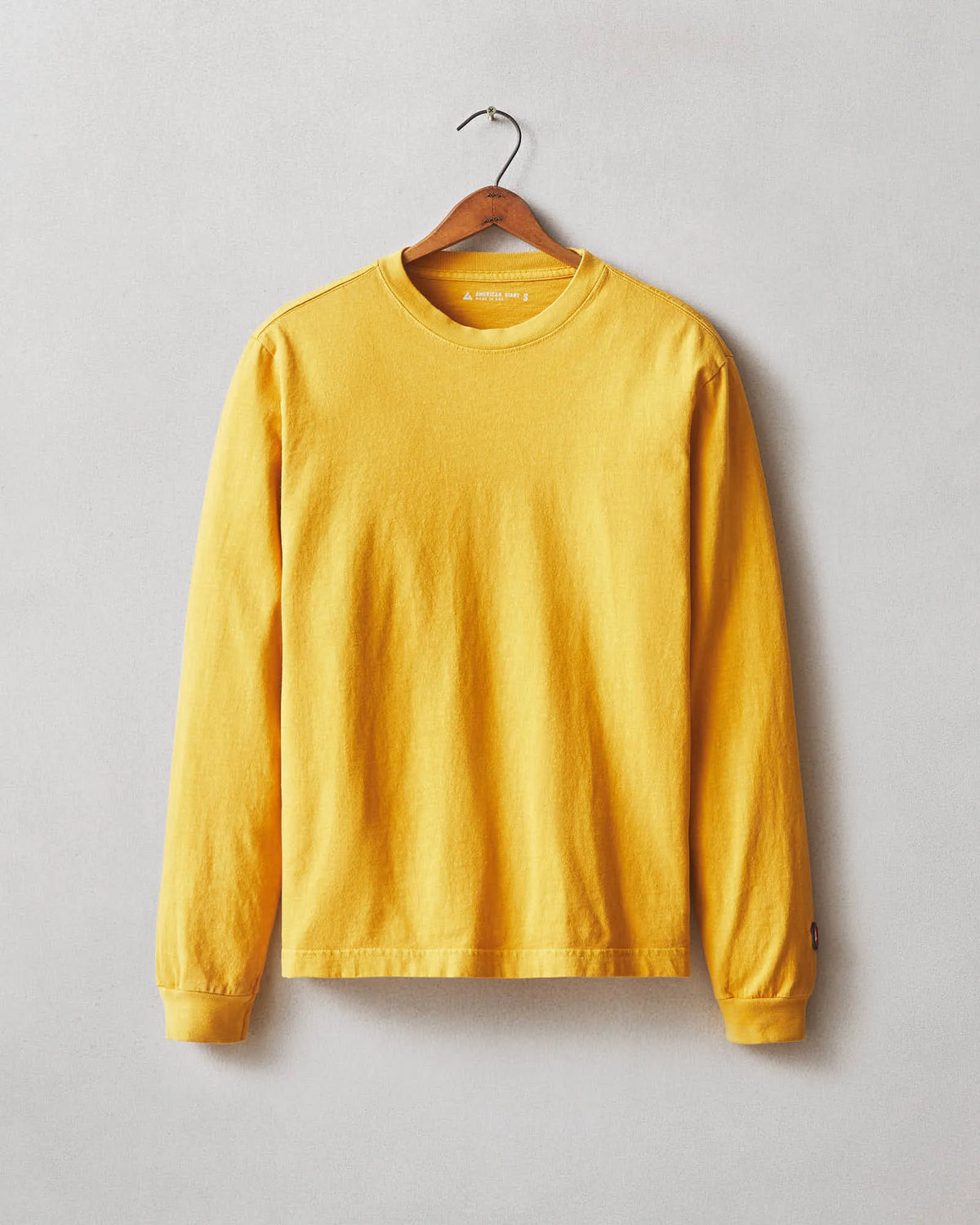 Women's Vintage Crew Long Sleeve Tee - Washed Golden Yellow