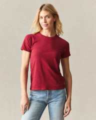 Women's Premium Slub Crew Tee - Rio Red