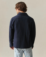 Men's French Terry Twill Shacket - Dress Navy