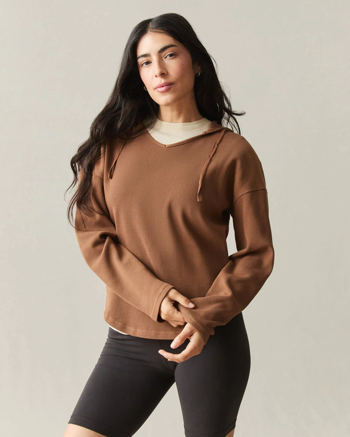 Women's Thermal Hoodie - Toffee