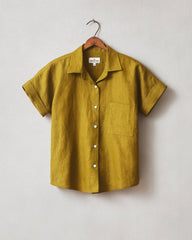 Women's Linen Shirt - Fir Green