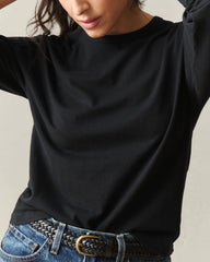 Women's Hemp Long Sleeve Crew Tee - Black