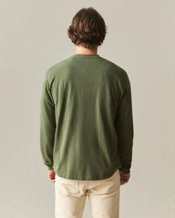 Men's Broken-In Premium Slub Long Sleeve Henley - Rifle Green
