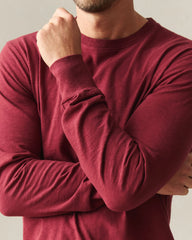 Men's Premium Slub Crew Tee Long Sleeve - Syrah