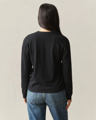 Women's Hemp Long Sleeve Crew Tee - Black