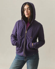 Women's Diamond Stitch Classic Full Zip - Purple Velvet