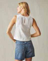 Women's Linen Tank - White
