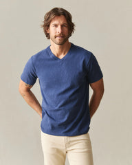 Men's Premium Slub V-Neck Tee - Patriot Blue