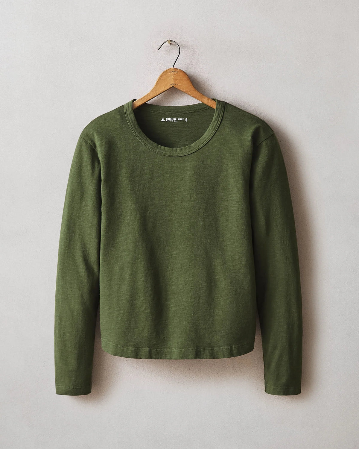 Women's Premium Slub Curved Hem Long Sleeve - Rifle Green