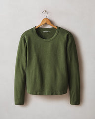 Women's Premium Slub Curved Hem Long Sleeve - Rifle Green