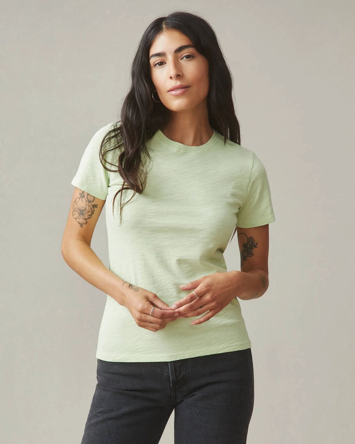 Women's Premium Slub Crew Tee - Soft Green