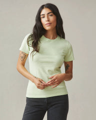 Women's Premium Slub Crew Tee - Soft Green