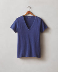 Women's Premium Slub V-Neck Tee - Blue Ribbon