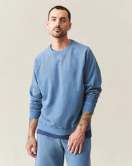 Men's Relaxed French Terry Crew - Ensign Blue