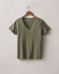 Women's Premium Slub V-Neck Tee - Loden