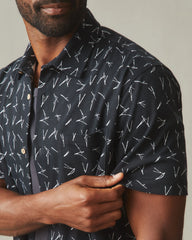 Men's Resort Shirt - Black White Print