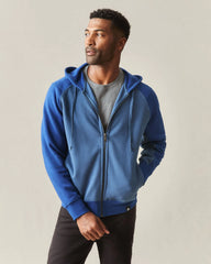 Men's Raglan Colorblock Midweight Full Zip - Dark Denim Estate Blue