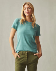 Women's Premium Slub Crew Tee - Oil Blue