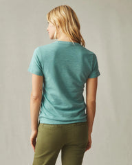 Women's Premium Slub Crew Tee - Oil Blue